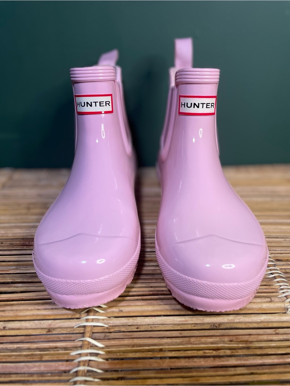 Hunter Original Chelsea Pink Gloss Boots Size 8 - Limited Edition